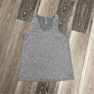 NWOT!  Real Essentials Sz M Racerback Tank Top Dry Fit Space Dye Gray / Silver